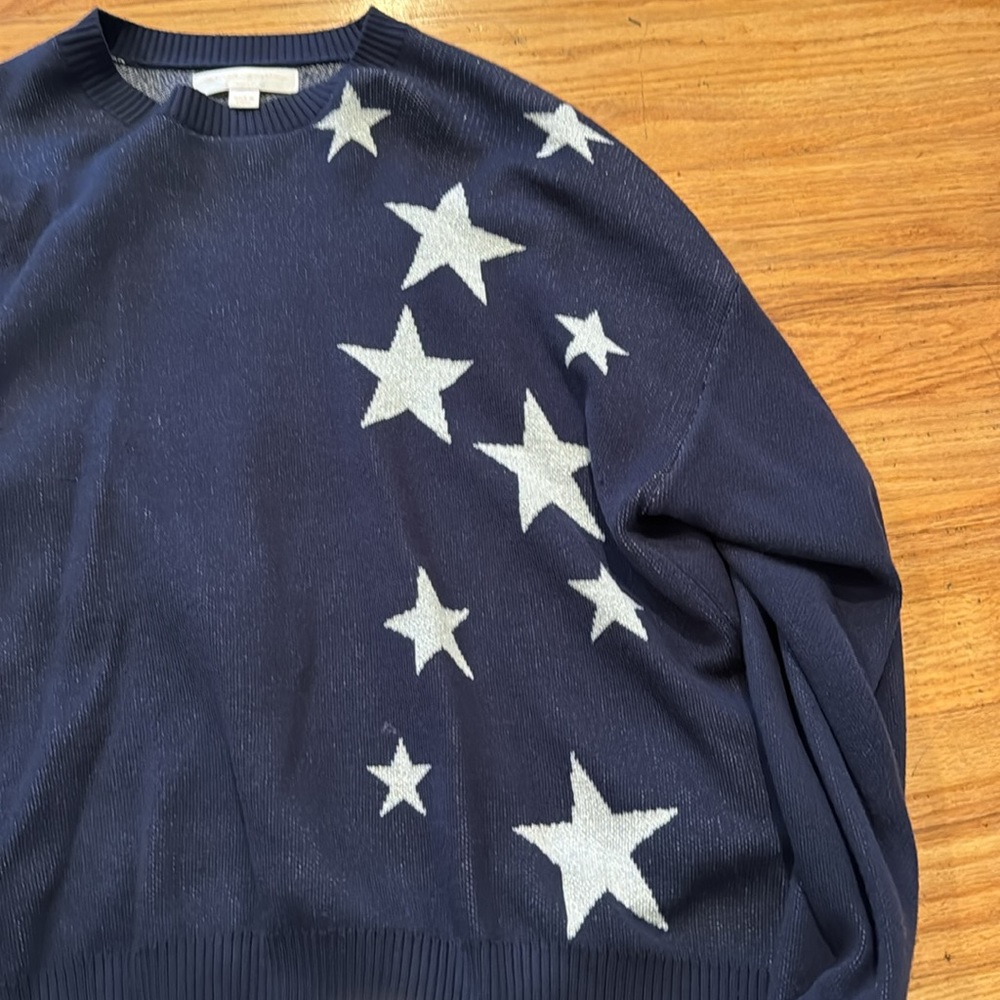 Spiritual Gangster Navy and White Star Sweater - Picture 3 of 5